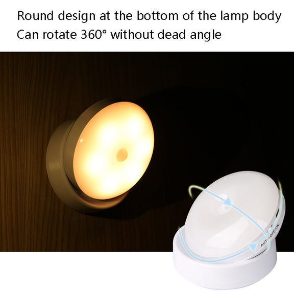 DMK-6PL Kitchen Cabinet Body Infrared Sensing Lamp, Style: Rotate Charging(Warm Yellow Light)