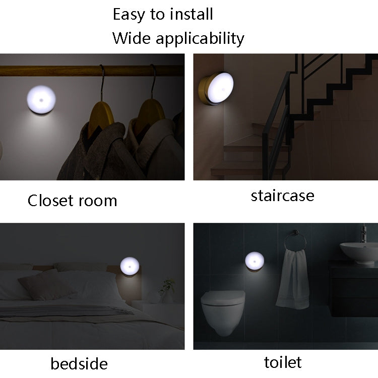 DMK-6PL Kitchen Cabinet Body Infrared Sensing Lamp, Style: Rotate Charging(Warm Yellow Light)