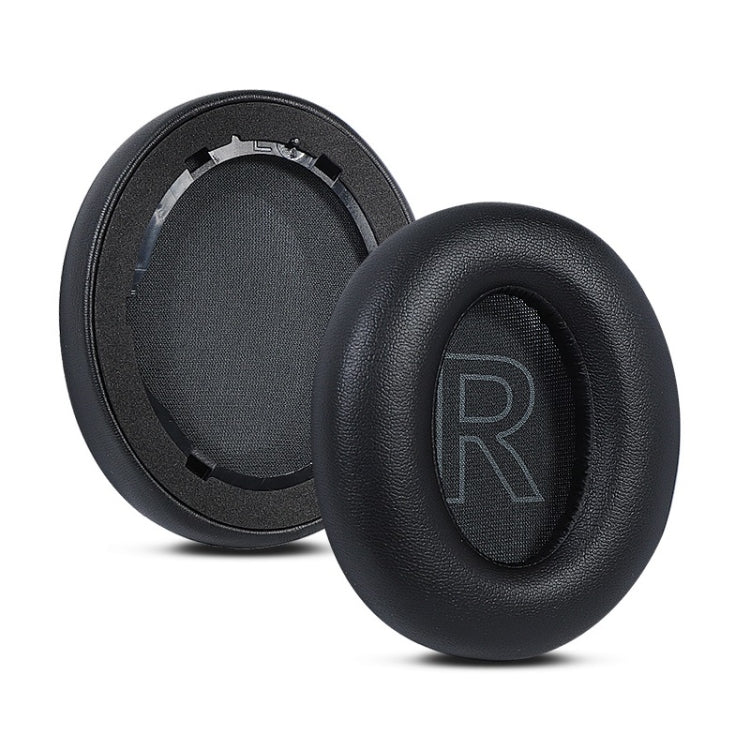 2pcs Protein Leather Sponge Earphone Cover For Anker Soundcore Life Q20 (Black)