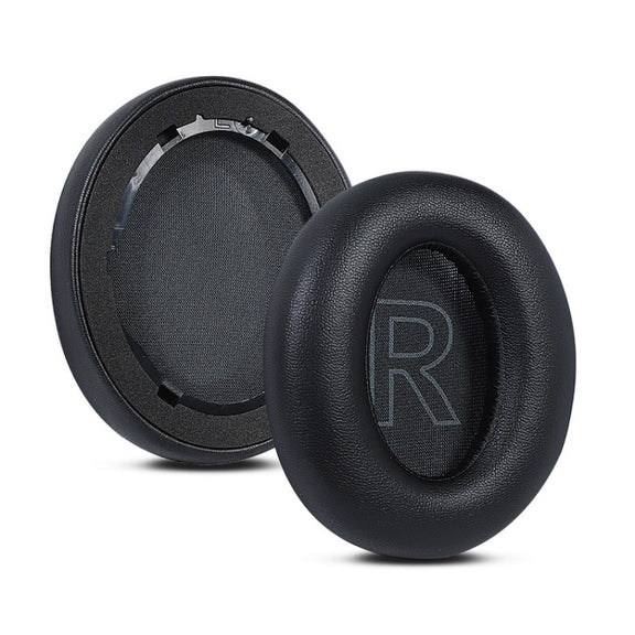 2pcs Protein Leather Sponge Earphone Cover For Anker Soundcore Life Q20 (Black)
