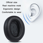 2pcs Protein Leather Sponge Earphone Cover For Anker Soundcore Life Q20 (Black)