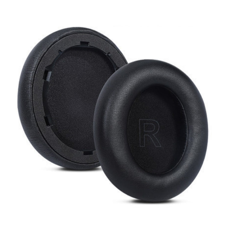 2pcs Protein Leather Sponge Earphone Cover For Anker Soundcore Life Q30 (Black)