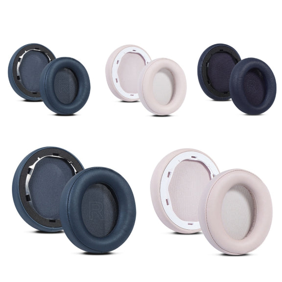 2pcs Protein Leather Sponge Earphone Cover For Anker Soundcore Life Q35 (Dark Blue)