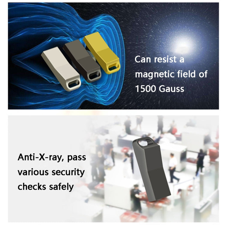 JHQG1 Step Shape Metal High Speed USB Flash Drives, Capacity: 128GB(Silver Gray)