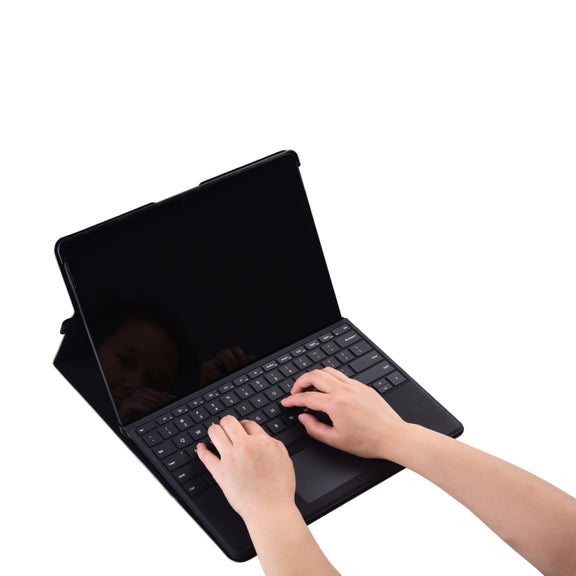 13 inch Leather Tablet Protective Case For Microsoft Surface Pro X, Color: Dark Blue + Power Bag