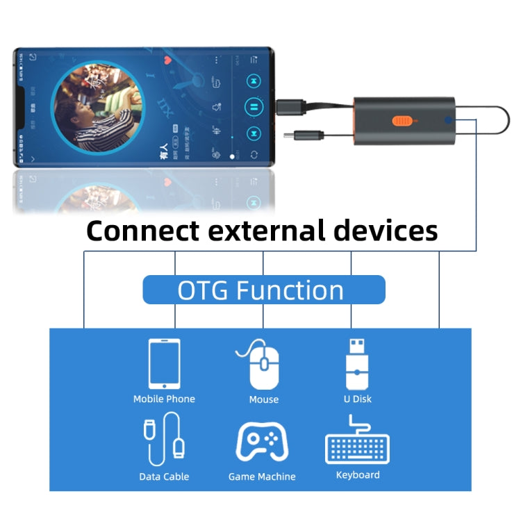 4 in 1 Retractable Fast Charging Data Cable with OTG Adapter Function