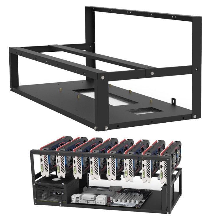 GR-8K605 Open Chassis 6 Card 8 Card Fixed Bracket(Black)