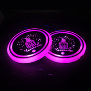 1 Pair 68mm LED Smart Light-Emitting Coaster Light Car Cup Slot Atmosphere Light(Beverage)