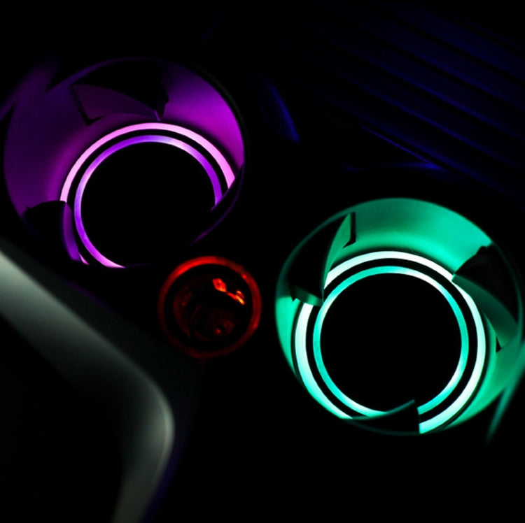 1 Pair 68mm LED Smart Light-Emitting Coaster Light Car Cup Slot Atmosphere Light(Brick)
