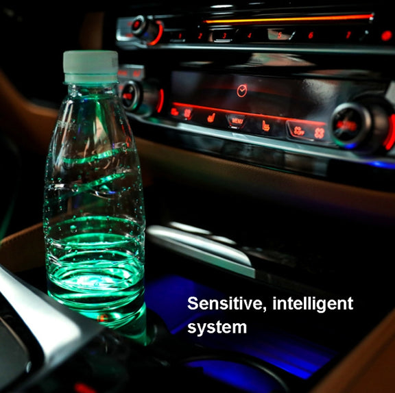 1 Pair 68mm LED Smart Light-Emitting Coaster Light Car Cup Slot Atmosphere Light(Brick)