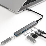 U5 Type-C Extender USB3.0 Splitter Multi-Port Expansion Dock, Number of interfaces: 5 in 1 (Type-C)