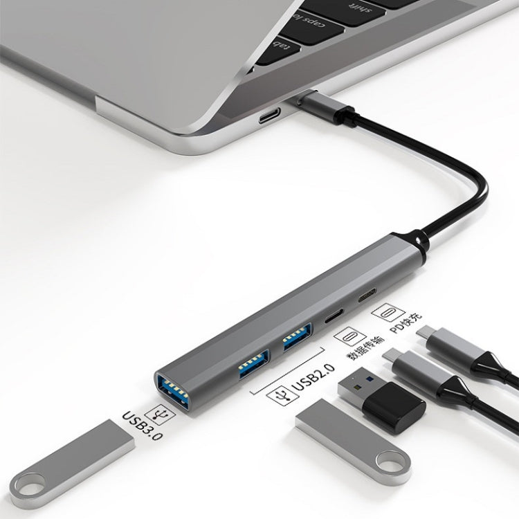 U5 Type-C Extender USB3.0 Splitter Multi-Port Expansion Dock, Number of interfaces: 5 in 1 (Type-C)