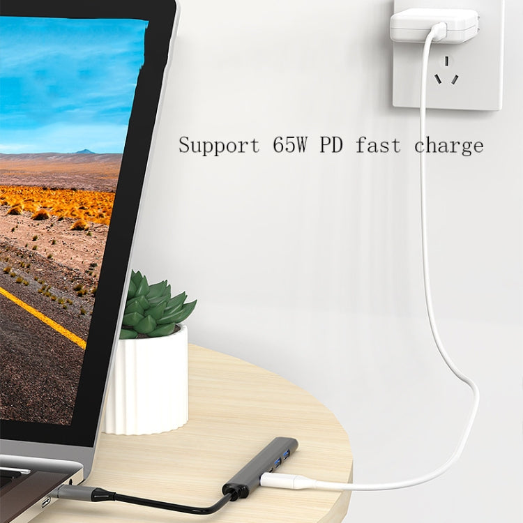 U5 Type-C Extender USB3.0 Splitter Multi-Port Expansion Dock, Number of interfaces: 5 in 1 (Type-C)