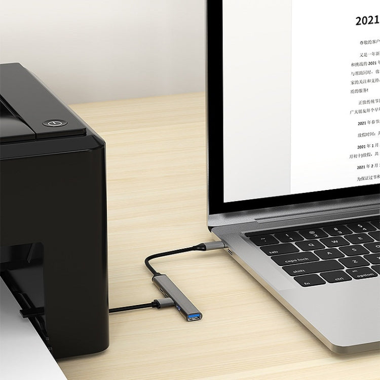 U5 Type-C Extender USB3.0 Splitter Multi-Port Expansion Dock, Number of interfaces: 5 in 1 (Type-C)