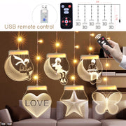 2m Romantic Girl Icicle Lamp Window Decoration Hanging Lamp, Style: Warm White Light + RC