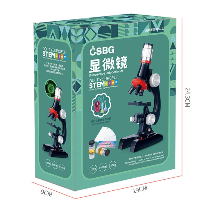 HD 1200 Times Microscope Children Educational Toys(Pink)