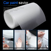 20cm x 3m Car Carbon Fiber Bumper Anti-Collision Strip