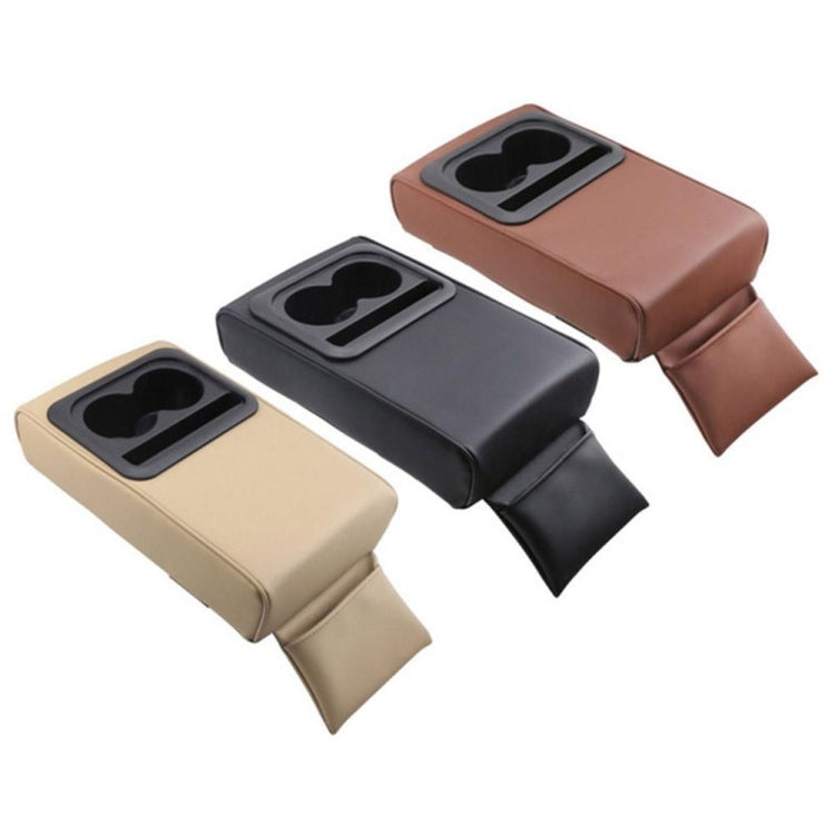 Car Armrest Box Increased Support With Rear Seat Water Cup Holder(Black)
