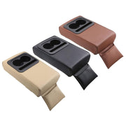 Car Armrest Box Increased Support With Rear Seat Water Cup Holder(Beige)