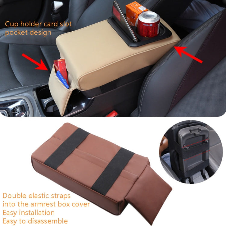 Car Armrest Box Increased Support With Rear Seat Water Cup Holder(Black)