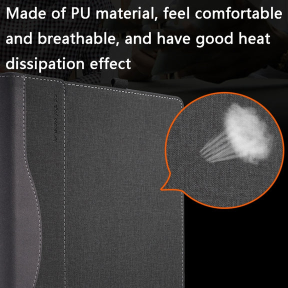 PU Leather Laptop Protective Case For HP Envy X360 15-BP / CN / DR / DS(Black)