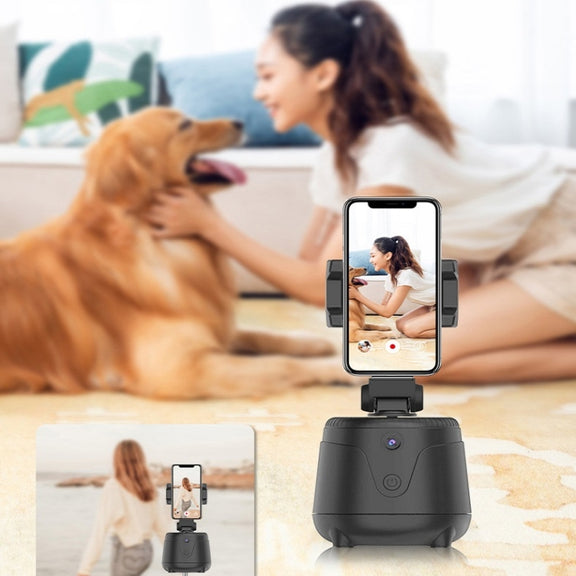 360-Degree AI Face Tripod Heads Tracking Holder(Black)