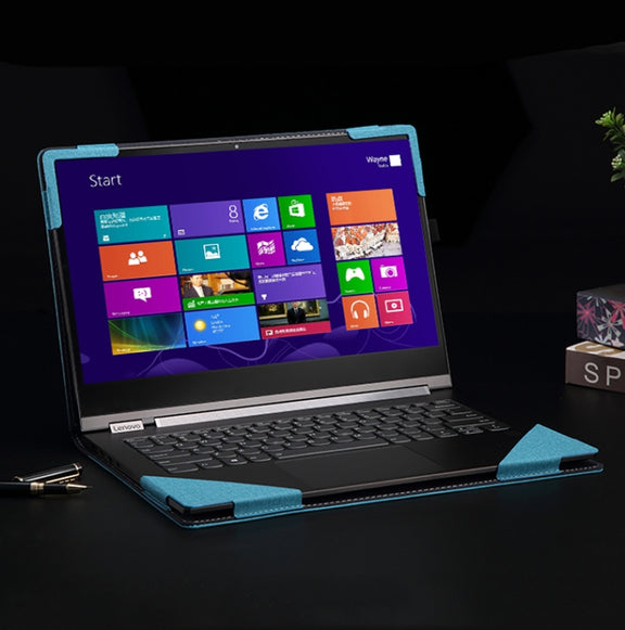 Laptop Leather Anti-Fall Protective Case For Lenovo XiaoXin Pro 14 2021(Gray Cobalt Blue)