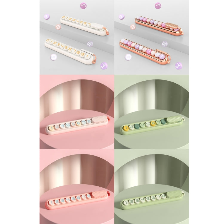 Colorful Car Temporary Parking Number Card, Color: Avocado (Solid Color)