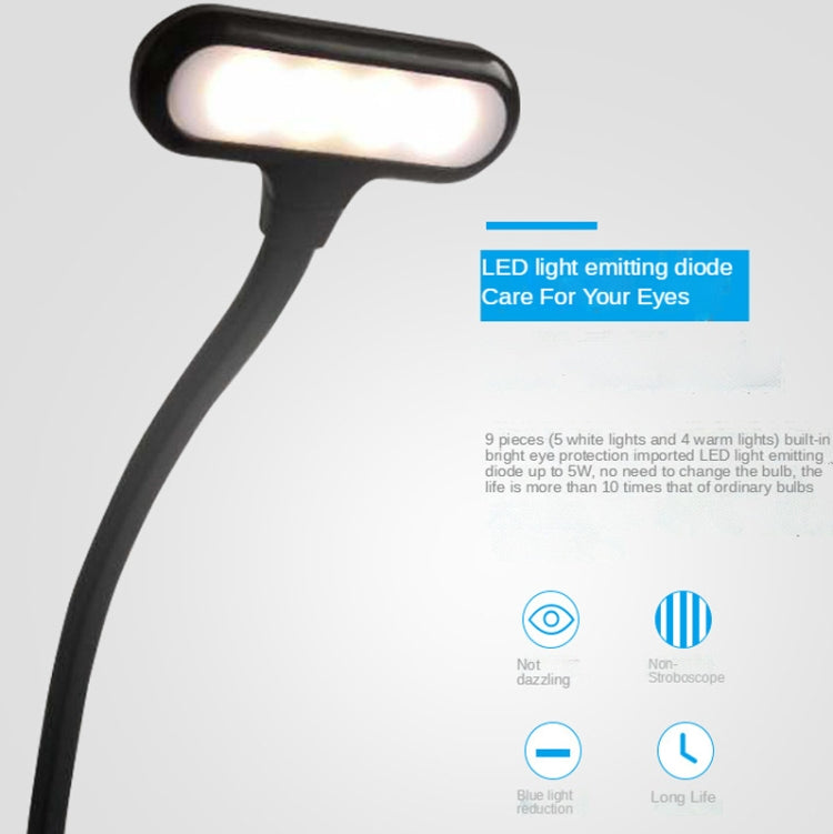 8021 Mini Book Clip Light LED Music Score Eye Protection Reading Lamp(Black)