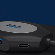 2 PCS PD Fast Charging Multi-Port USB Docking Station, Number of interfaces: T1303 Type-C to PD3.0+1xUSB3.0+3xUSB2.0