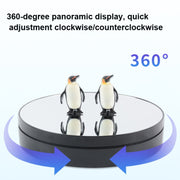 25cm Adjustable Speed Electric Rotating Display Stand Video Shooting Props Turntable(Black Mirror)