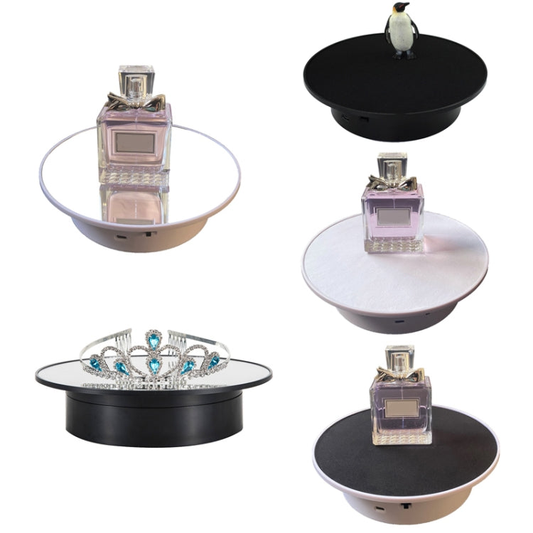 20cmTwo-Way Turntable Display Stand Video Shooting Props Turntable(Black+Black Velvet)