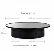 20cmTwo-Way Turntable Display Stand Video Shooting Props Turntable(Black+Black Velvet)