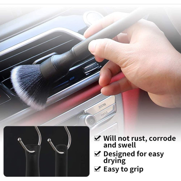 Car Air Conditioner Outlet Brush Interior Cleaning Soft Brush, Specification: Small+Large(Black)