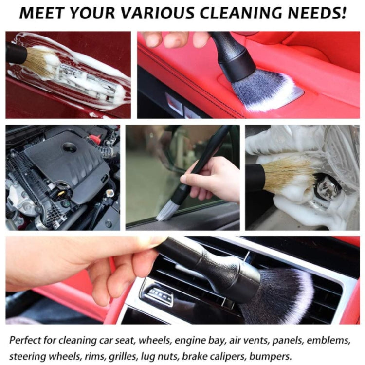 Car Air Conditioner Outlet Brush Interior Cleaning Soft Brush, Specification: Small+Large(Black)
