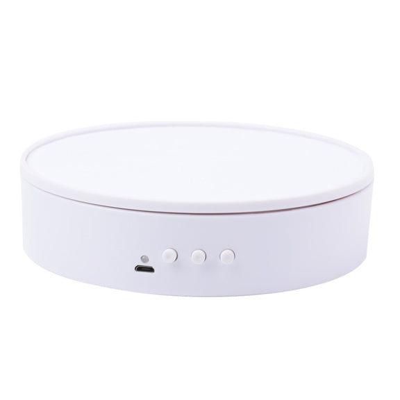 15cm Adjustable Speed Rotating Display Stand Props Turntable(White Velvet)