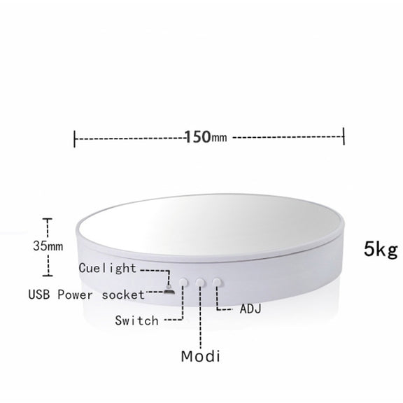 15cm Adjustable Speed Rotating Display Stand Props Turntable(Black Velvet)