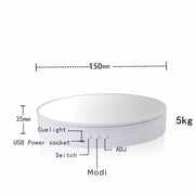 15cm Adjustable Speed Rotating Display Stand Props Turntable(White Velvet)