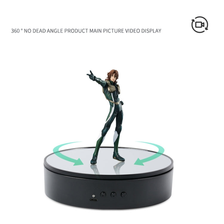 15cm Adjustable Speed Rotating Display Stand Props Turntable(White Velvet)