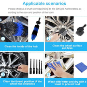 9 PCS / Set Car Wash Detail Brush Short Shank Tire Brush