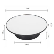 25cm USB Power Rotating Display Stand Video Shooting Props Turntable(Black+Black Velvet)