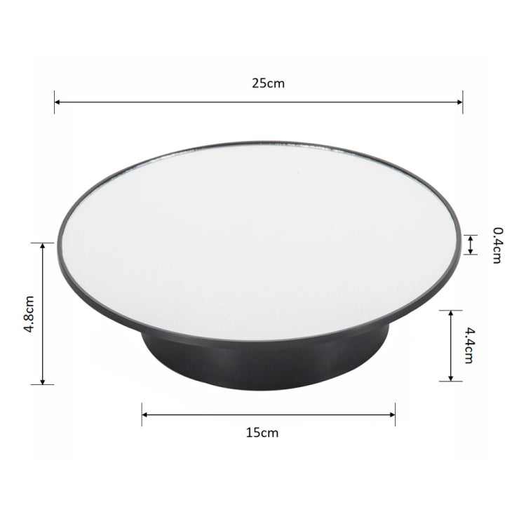 25cm USB Power Rotating Display Stand Video Shooting Props Turntable(Black+Black Velvet)
