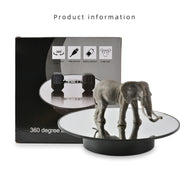 25cm USB Power Rotating Display Stand Video Shooting Props Turntable(Black+Black Velvet)