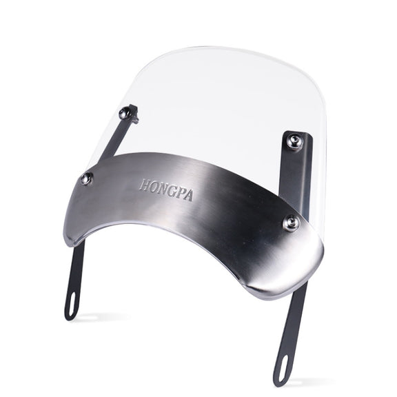 HONGPA DY-002 5-7 Inch Retro Motorcycle Modified PC Windshield(Transparent)
