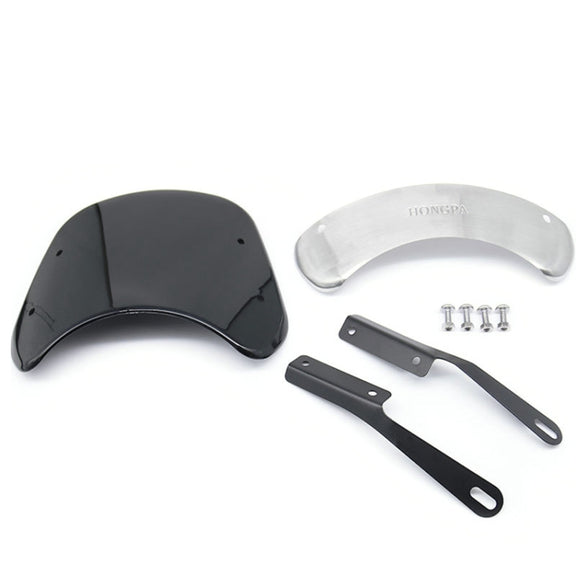HONGPA DY-002 5-7 Inch Retro Motorcycle Modified PC Windshield(Black)