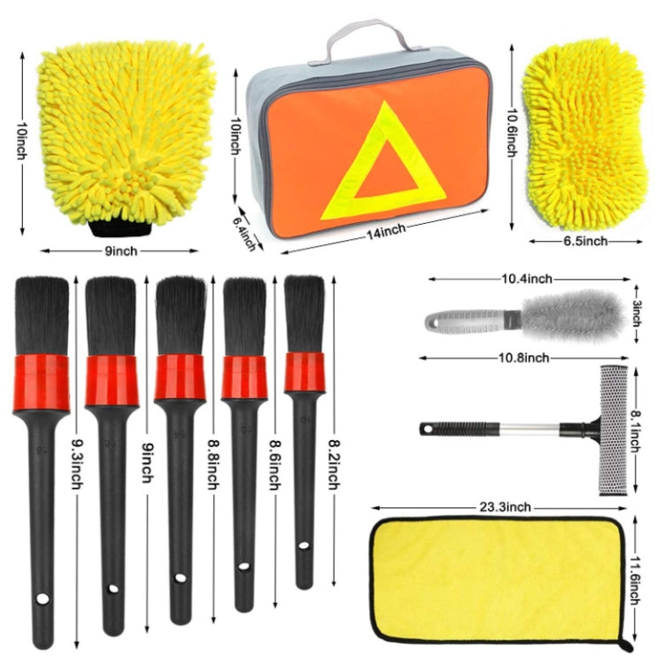 11 PCS / Set Soft Detail Brush Water-resistant Car Wash Gloves