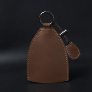 18Y-009 Vintage Handmade Leather Car Pull-Out Key Case(Oil Wax Skin Blue)
