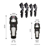 PRO-BIKER RH-1010 Motorcycle Keep Warm Anti-Fall Stainless Steel Protective Gear(Knee Pads + Elbow Pads)