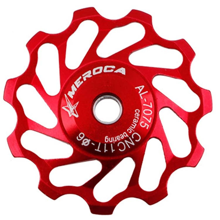 MEROCA Ceramic Bearing Mountain Bike Guide Wheel(13T Red)