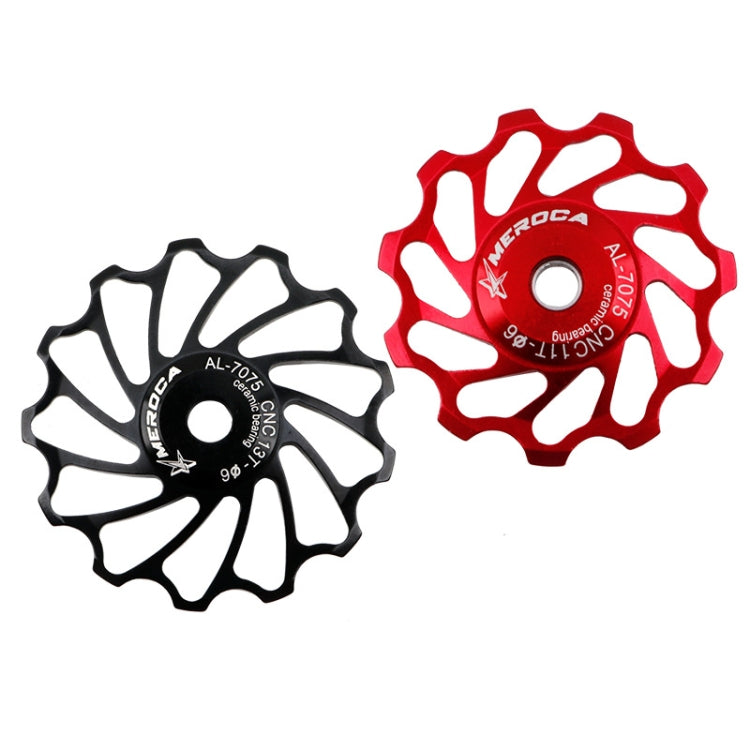 MEROCA Ceramic Bearing Mountain Bike Guide Wheel(13T Red)